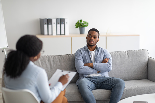 Therapist client conversation